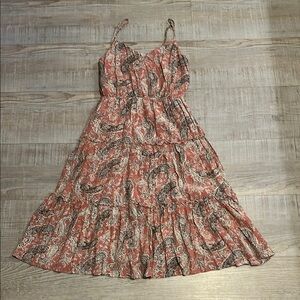 Paisley Print Spaghetti Strap Dress